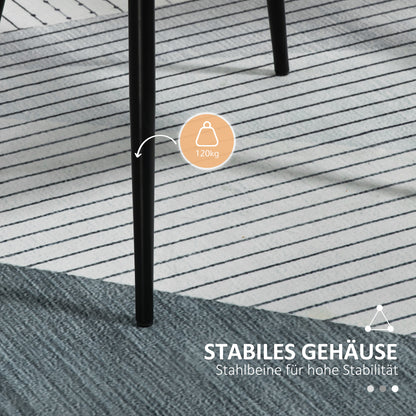 Set of 2 Dining Chairs Upholstered Chairs with Breathable Linen Cover Living Room Chair Armchair Kitchen Chair with Backrest Armrest Linen Light Grey 59.5 x 56.5 x 81 cm