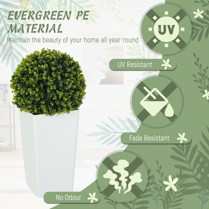 2-Pack Artificial Eucalyptus Topiary Balls, 25.6" Tall, 330 Leaves, Realistic UV-Protected Plastic Plants in Pots for Living Room, Bedroom, Office, Garden