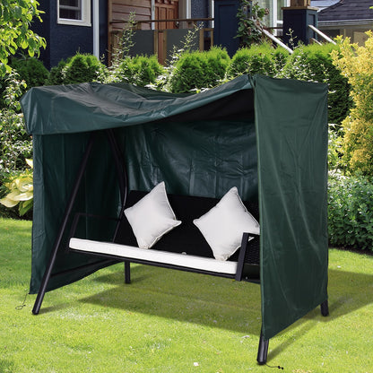 Hollywood Swing Cover 3 Seater, Water Repellent Winterproof Protective Cover for Garden Swing, UV Resistant Tarpaulin, Cover, Tear-Resistant 420D Oxford Fabric, 177x114x152cm Dark Green