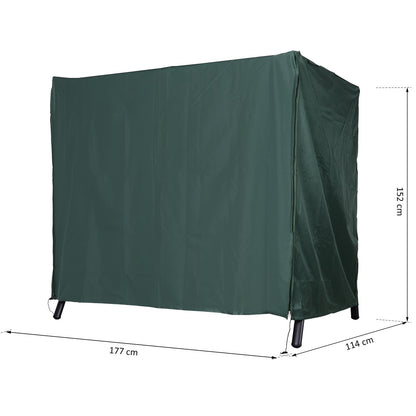 Hollywood Swing Cover 3 Seater, Water Repellent Winterproof Protective Cover for Garden Swing, UV Resistant Tarpaulin, Cover, Tear-Resistant 420D Oxford Fabric, 177x114x152cm Dark Green