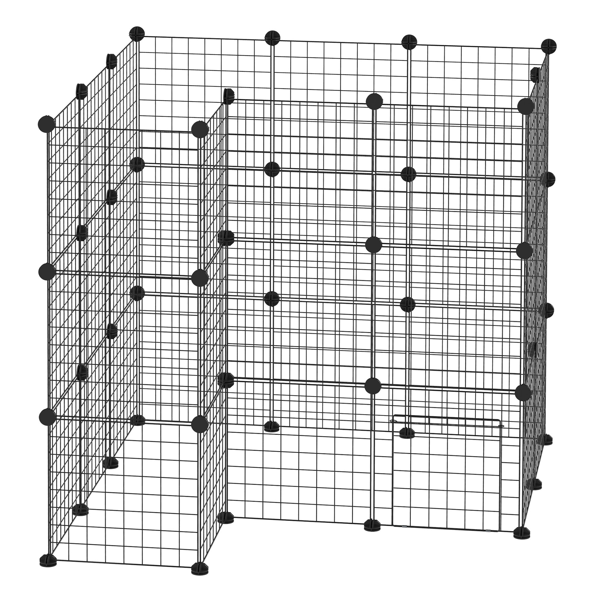 Playpen Playpen DIY Puppy Playpen Mesh Playpen for Small Animals made of Metal Mesh Barrier Small Pets Playpen for Indoors 36 Panels Black 146 x 73 x 73 cm