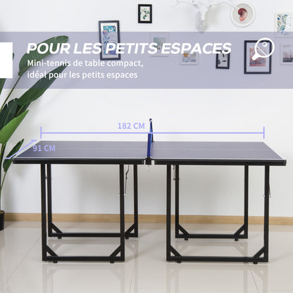 Table Tennis Table, Ping Pong Table with Net, Convertible into 2 Tables, Medium Size, Foldable Legs, 182 x 91 x 76 cm Blue