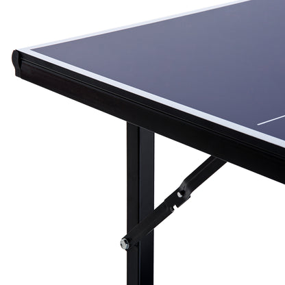 Table Tennis Table, Ping Pong Table with Net, Convertible into 2 Tables, Medium Size, Foldable Legs, 182 x 91 x 76 cm Blue