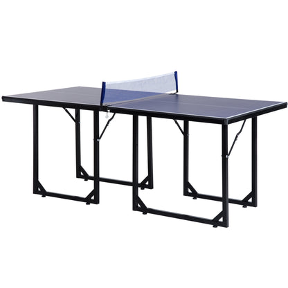 Table Tennis Table, Ping Pong Table with Net, Convertible into 2 Tables, Medium Size, Foldable Legs, 182 x 91 x 76 cm Blue