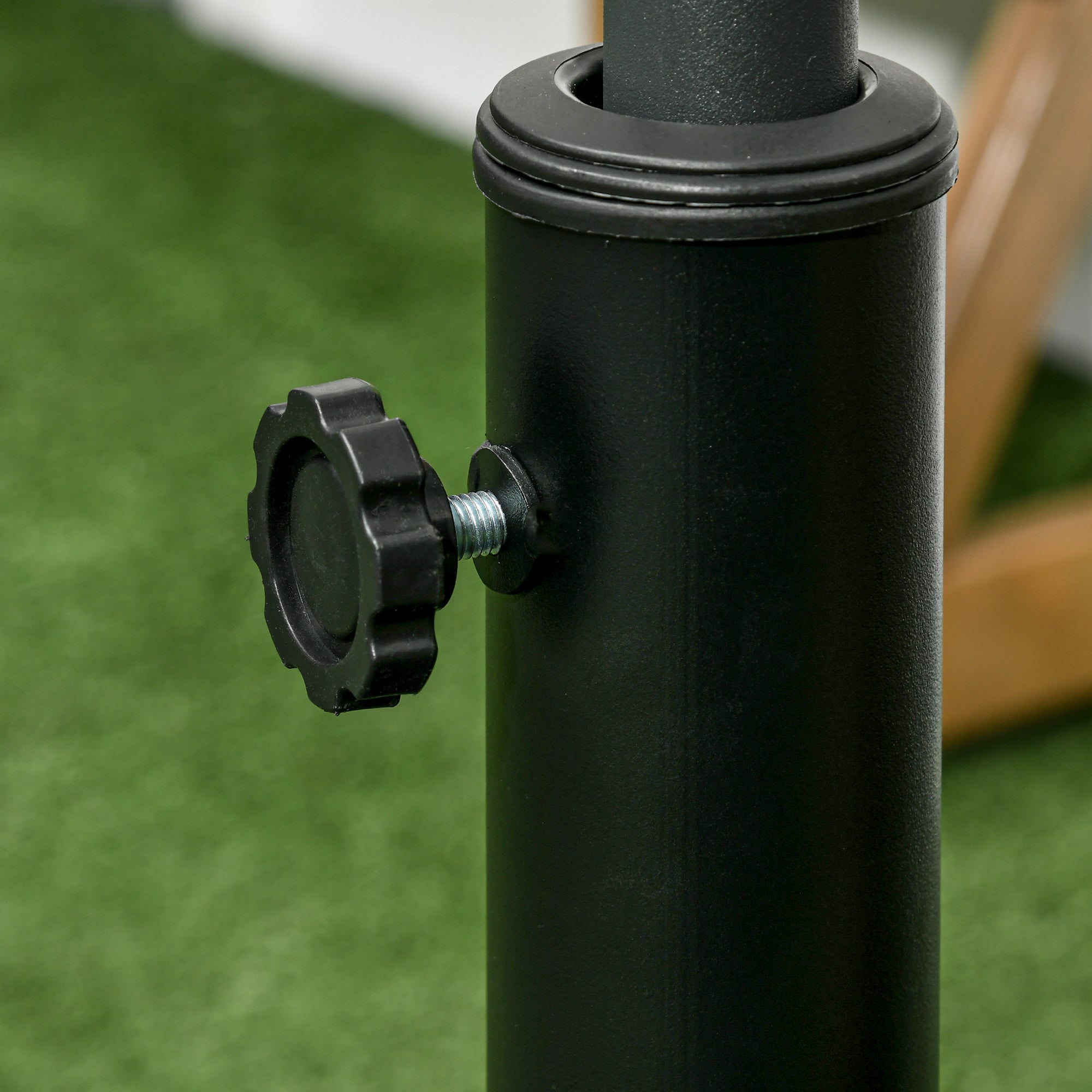 Umbrella Stand 23.5 kg Umbrella Holder with Wheels Umbrella Base for Ø38/48 mm Pole, for Garden, Balcony, Black