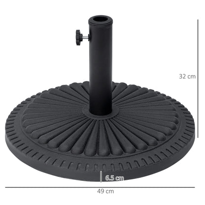 Umbrella Stand 14 kg Umbrella Base Round Umbrella Holder, Stand Umbrella Weight for Umbrella 35-48mm Pole Diameter, for Balcony, Terrace, Garden, Black