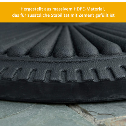 Umbrella Stand 14 kg Umbrella Base Round Umbrella Holder, Stand Umbrella Weight for Umbrella 35-48mm Pole Diameter, for Balcony, Terrace, Garden, Black