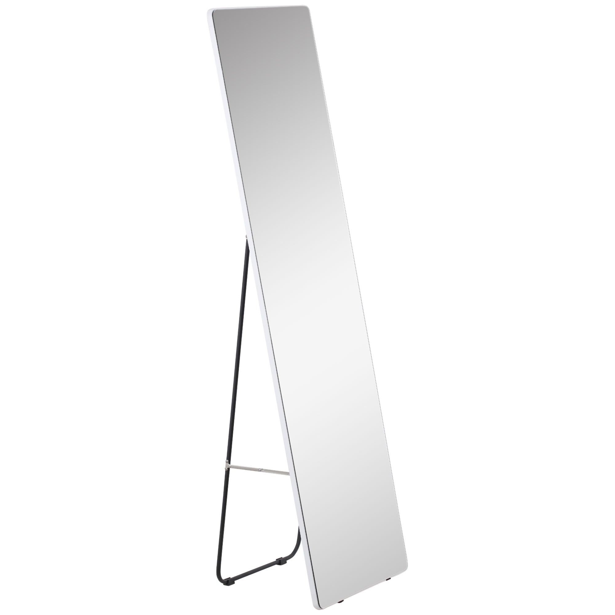 Full-Length Mirror, 160 x 45 cm Floor Mirror with Metal Frame, Large Standing Mirror for Living Room, Bedroom, Wardrobe, Hallway, Silver
