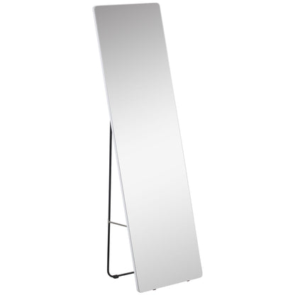 Full-Length Mirror, 160 x 45 cm Floor Mirror with Metal Frame, Large Standing Mirror for Living Room, Bedroom, Wardrobe, Hallway, Silver