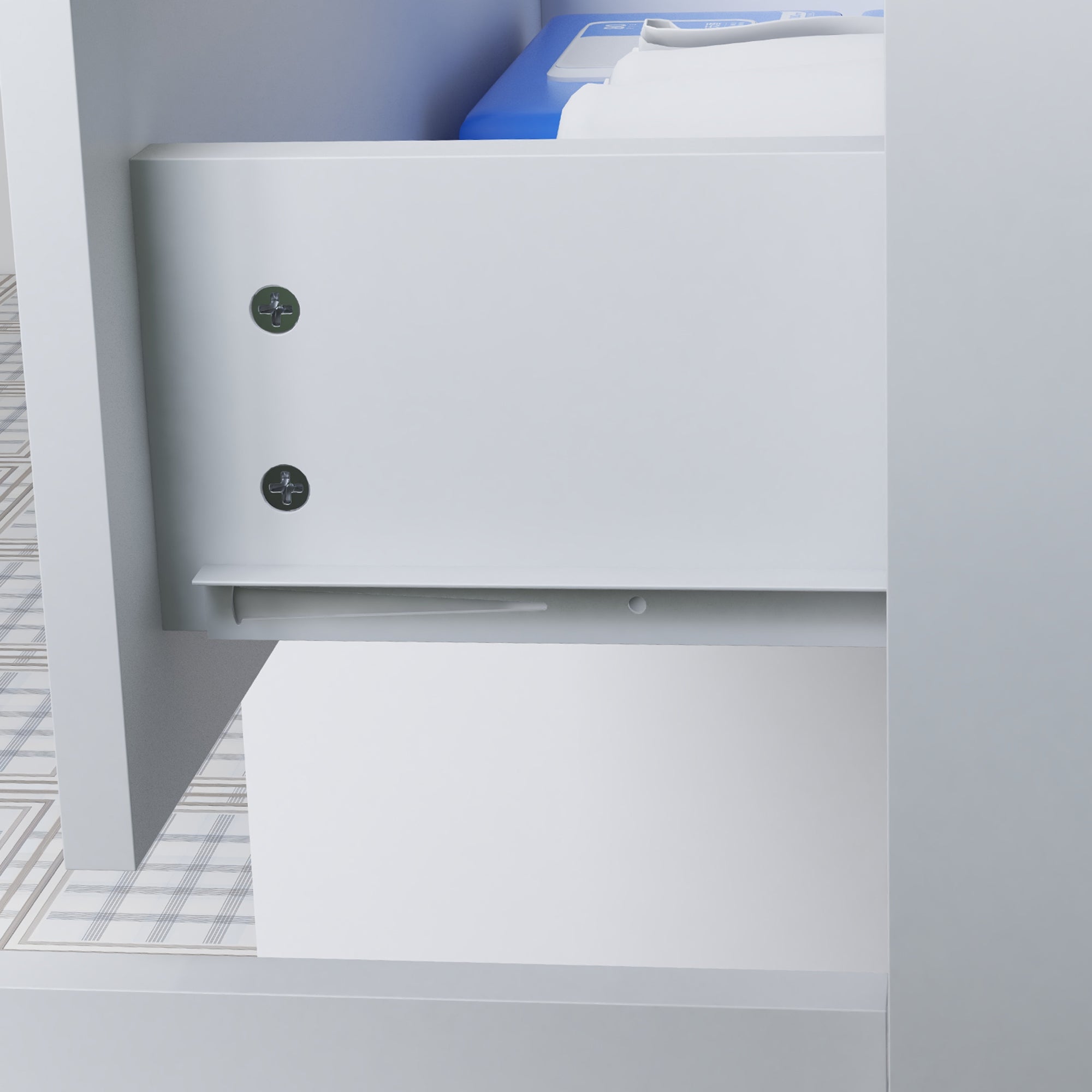 Freestanding Bathroom Storage Cabinet with 2 Doors 1 Drawer, Adjustable Shelf, Glossy White, 60W x 30D x 80H cm