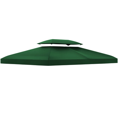 Replacement Roof for Metal Pavilion 3x4m Water-Resistant Double Canopy Roof with Double Roof, Replacement Cover for Garden Pavilion Party Tent Gazebo Polyester Green