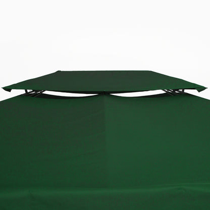 Replacement Roof for Metal Pavilion 3x4m Water-Resistant Double Canopy Roof with Double Roof, Replacement Cover for Garden Pavilion Party Tent Gazebo Polyester Green