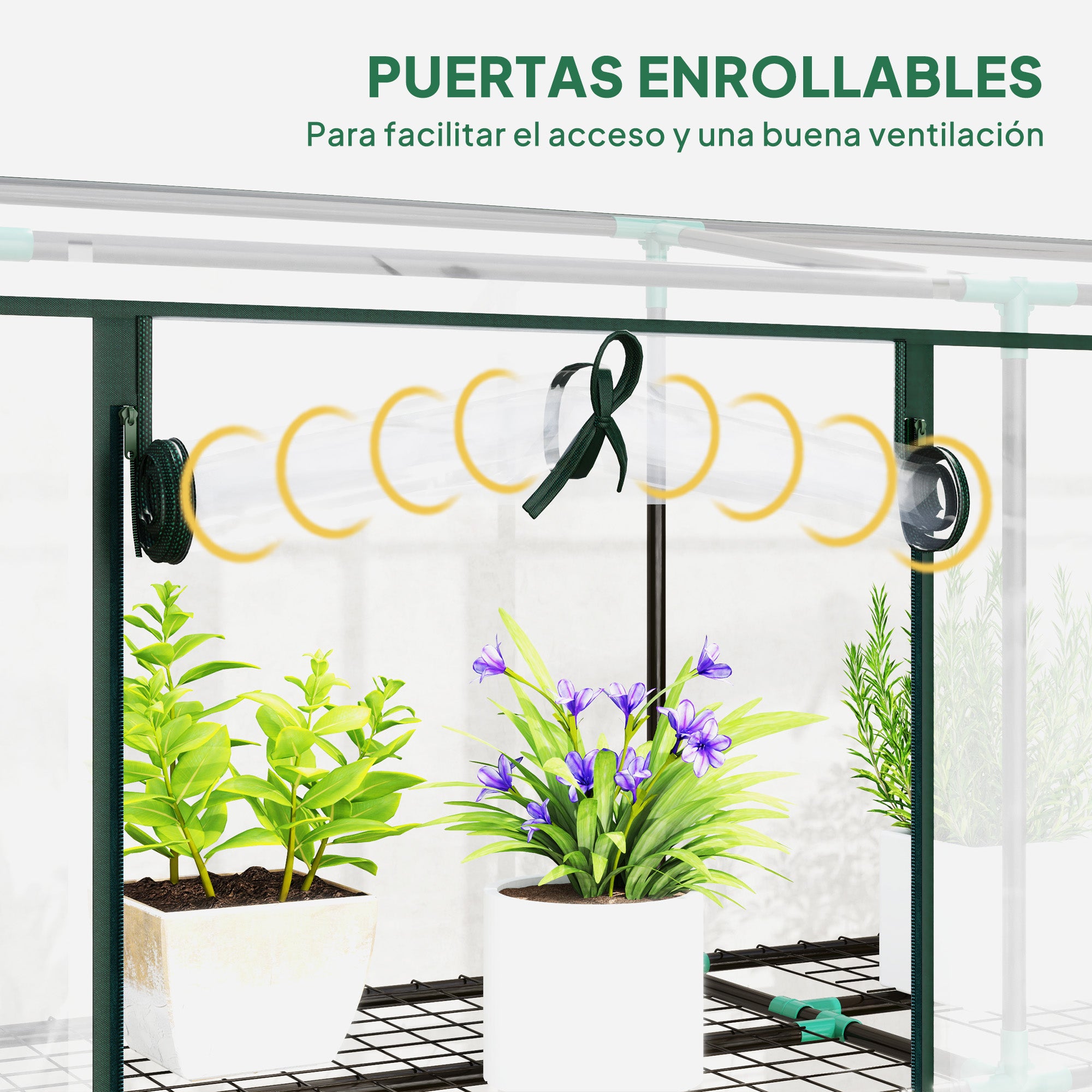 Small Greenhouse Outdoor Greenhouse with 3 Levels Shelves Roll-Up Zipper Doors and Steel Frame Greenhouse for Planting Plants Flowers 215x46x151 cm Transparent