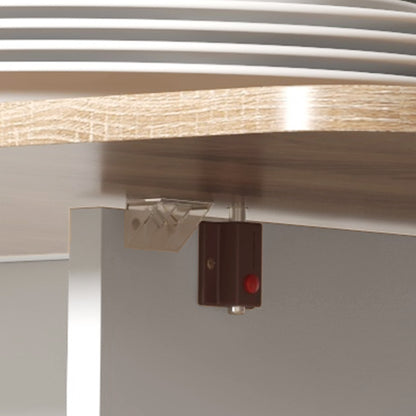 Folding Kitchen Table Folding Dining Table with 2 Folding Trays, 2 Drawers, 1 Cabinet, and 1 Storage Shelf 120 x 60 x 76.5 cm - White and Oak