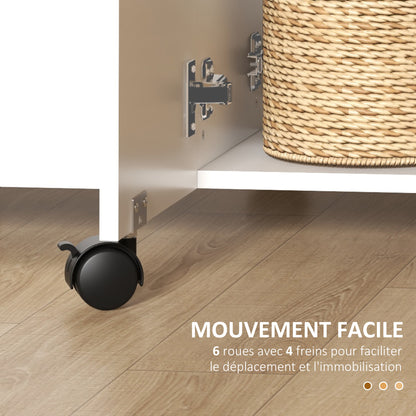 Folding Kitchen Table Folding Dining Table with 2 Folding Trays, 2 Drawers, 1 Cabinet, and 1 Storage Shelf 120 x 60 x 76.5 cm - White and Oak