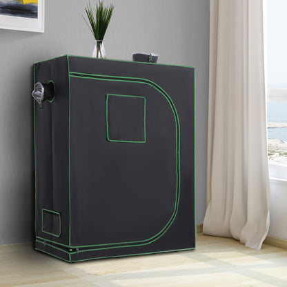 Hydroponic Tent in Oxford 600D with 3 Adjustable Air Vents and Window, Hydroponic Greenhouse for Indoor Cultivation with Cable Hole, 120x60x150 cm, Black