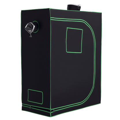 Hydroponic Tent in Oxford 600D with 3 Adjustable Air Vents and Window, Hydroponic Greenhouse for Indoor Cultivation with Cable Hole, 120x60x150 cm, Black