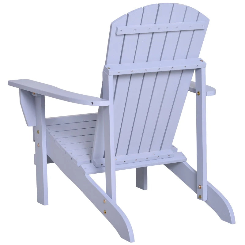 Outsunny Adirondack Havestol med Kopholder - Havestol til Altan, Solid Træ, Grå, 72,5 x 97 x 93 cm