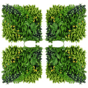 12 Piece Artificial Plant Wall Hedge 50x50 cm UV Protection Privacy Screen Multi-Leaf Design Hedge Plant for Garden Outdoor Decor