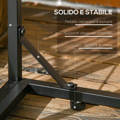 Outdoor Wood Storage Shed with Metal Frame and Polycarbonate Roof, Firewood Rack with 2100kg Load Capacity, 185x67x185 cm, Black