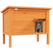 Wooden Cat House Winterproof Waterproof Cat Shelter with Asphalt Roof Bottom Feet Cat Cave Cat Box Outdoor Shelter for Outside Garden Balcony 85 x 50 x 68.5 cm Orange