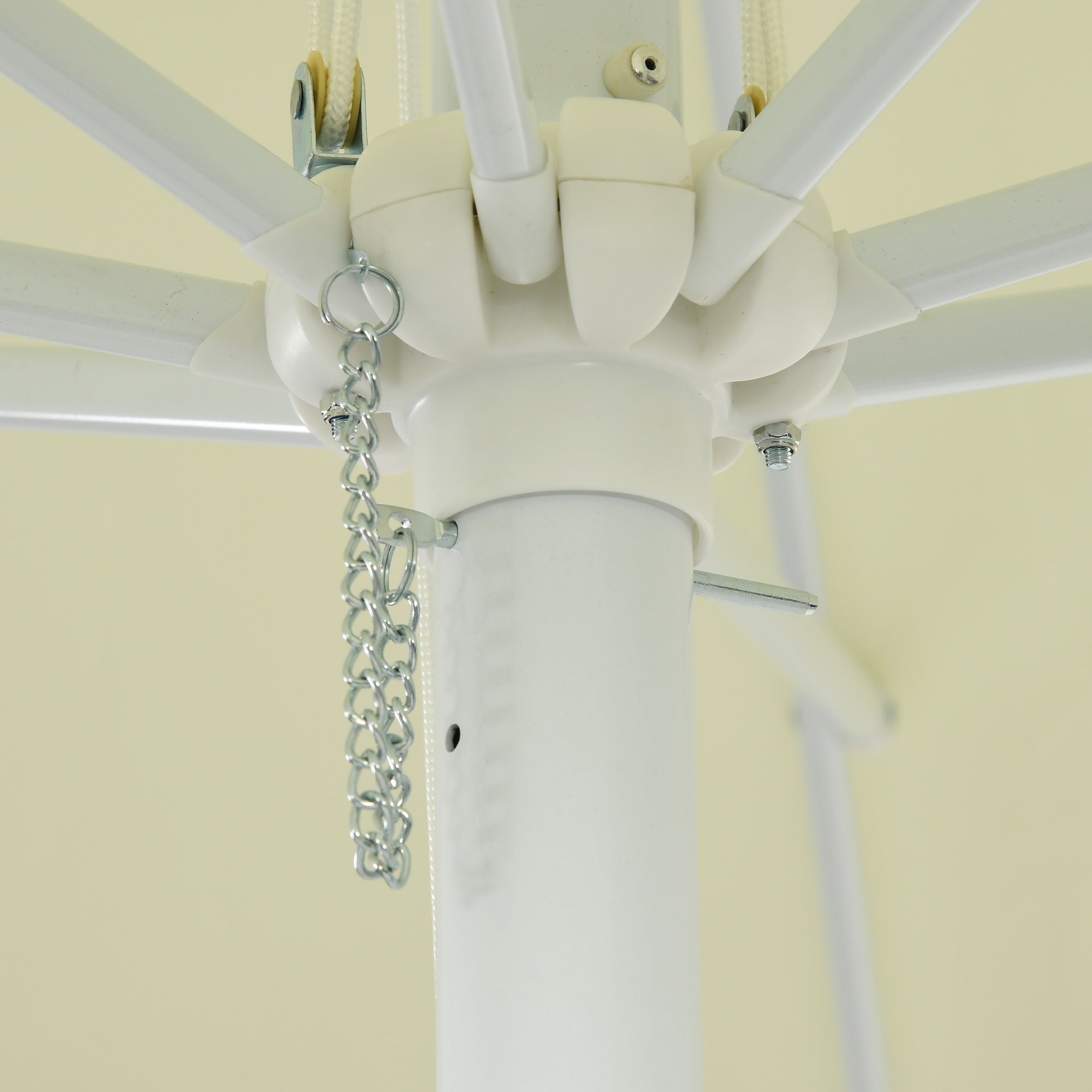 Garden Parasol, Square Outdoor Umbrella 2.48 x 2.48 x 2.50 m, 2 Adjustable Heights, High-Density 180 g/m² Fabric, Aluminum and Metal, Beige