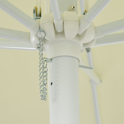 Garden Parasol, Square Outdoor Umbrella 2.48 x 2.48 x 2.50 m, 2 Adjustable Heights, High-Density 180 g/m² Fabric, Aluminum and Metal, Beige