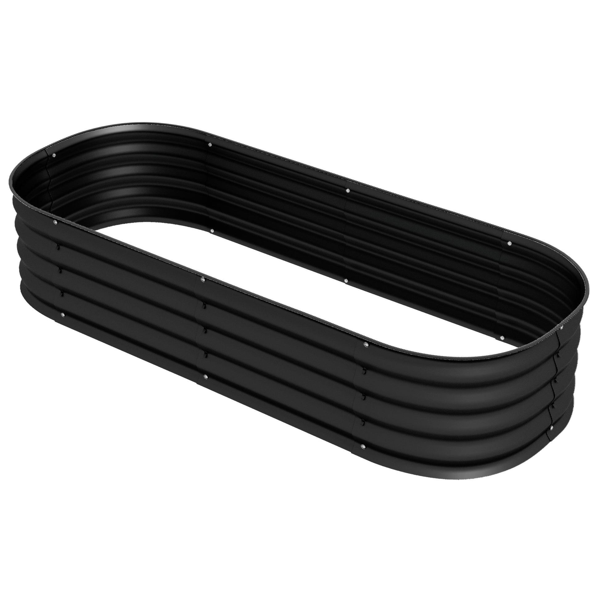 Modular Raised Garden Bed Vegetable Planter Steel Planter Box for Vegetables, Plants, Flowers, 150 x 62 x 30cm, Black