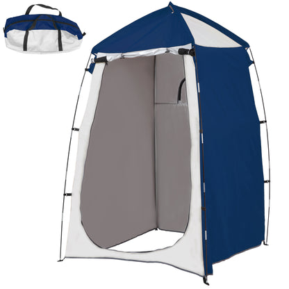 Portable Shower Camping Tent UV25+ Privacy Tent Instant Bathroom Changing Room Toilet with Window Pocket and Carrying Bag 123x121x198 cm - Blue