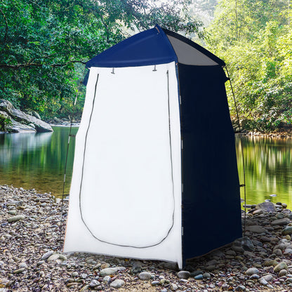 Portable Shower Camping Tent UV25+ Privacy Tent Instant Bathroom Changing Room Toilet with Window Pocket and Carrying Bag 123x121x198 cm - Blue