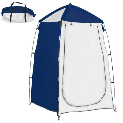 Portable Shower Camping Tent UV25+ Privacy Tent Instant Bathroom Changing Room Toilet with Window Pocket and Carrying Bag 123x121x198 cm - Blue