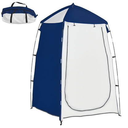 Portable Shower Camping Tent UV25+ Privacy Tent Instant Bathroom Changing Room Toilet with Window Pocket and Carrying Bag 123x121x198 cm - Blue