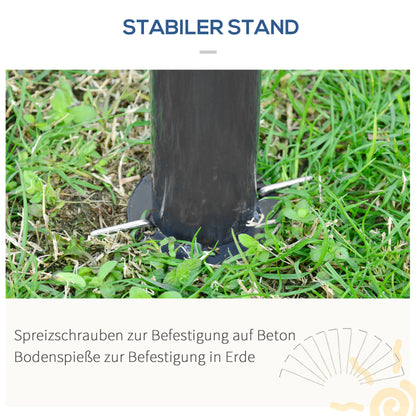 Pavilion, 3 x 6 m Party Tent with Double Roof, Garden Gazebo, Beer Tent with Mosquito Nets, for up to 15 People, for Yard, Galvanized Metal, Dark Gray