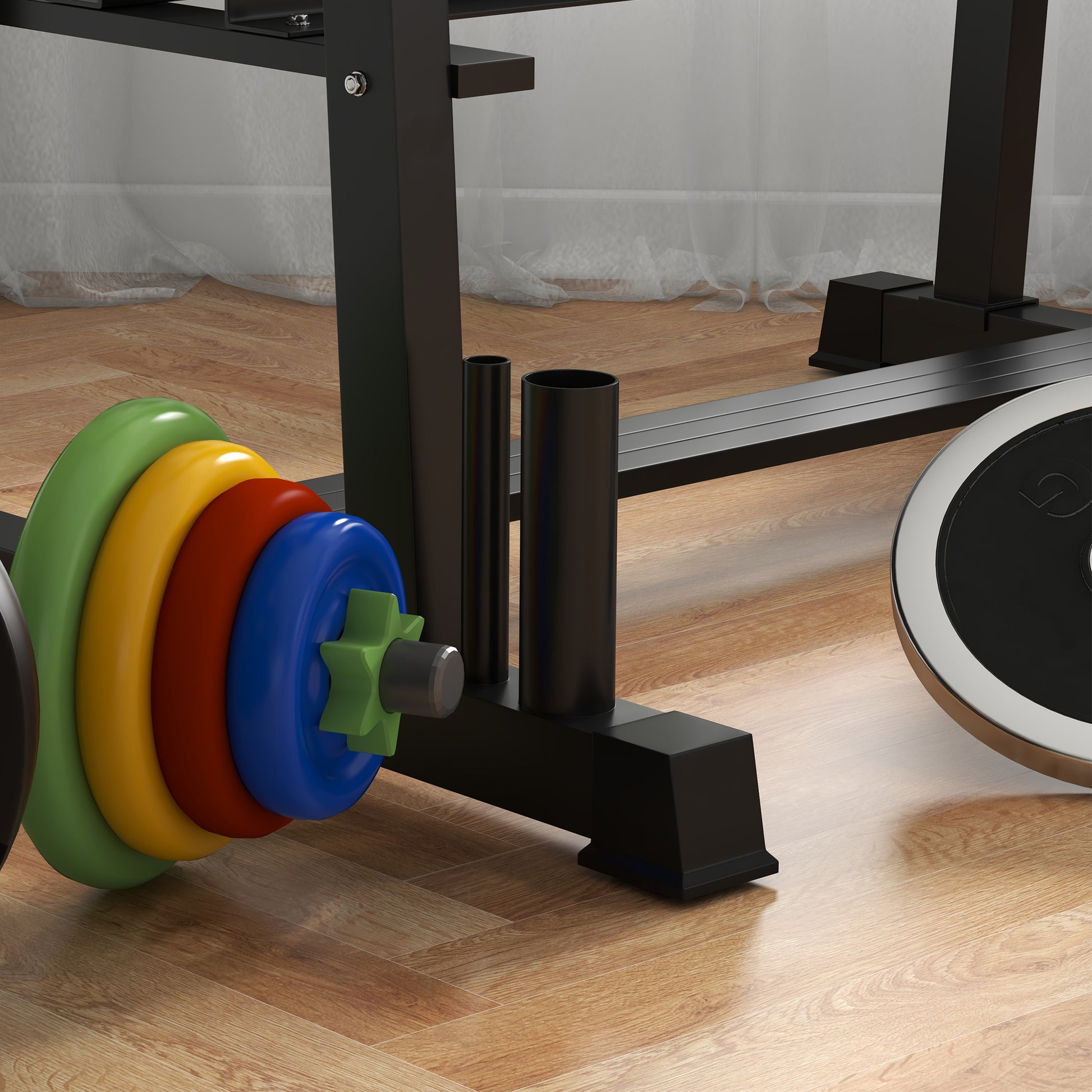 SPORTNOW Weight Rack, Dumbbell Rack with 3 Shelves, Weight Storage for Dumbbells, Kettlebells, up to 200 kg Capacity, Steel, Black, 131 x 75 x 80 cm