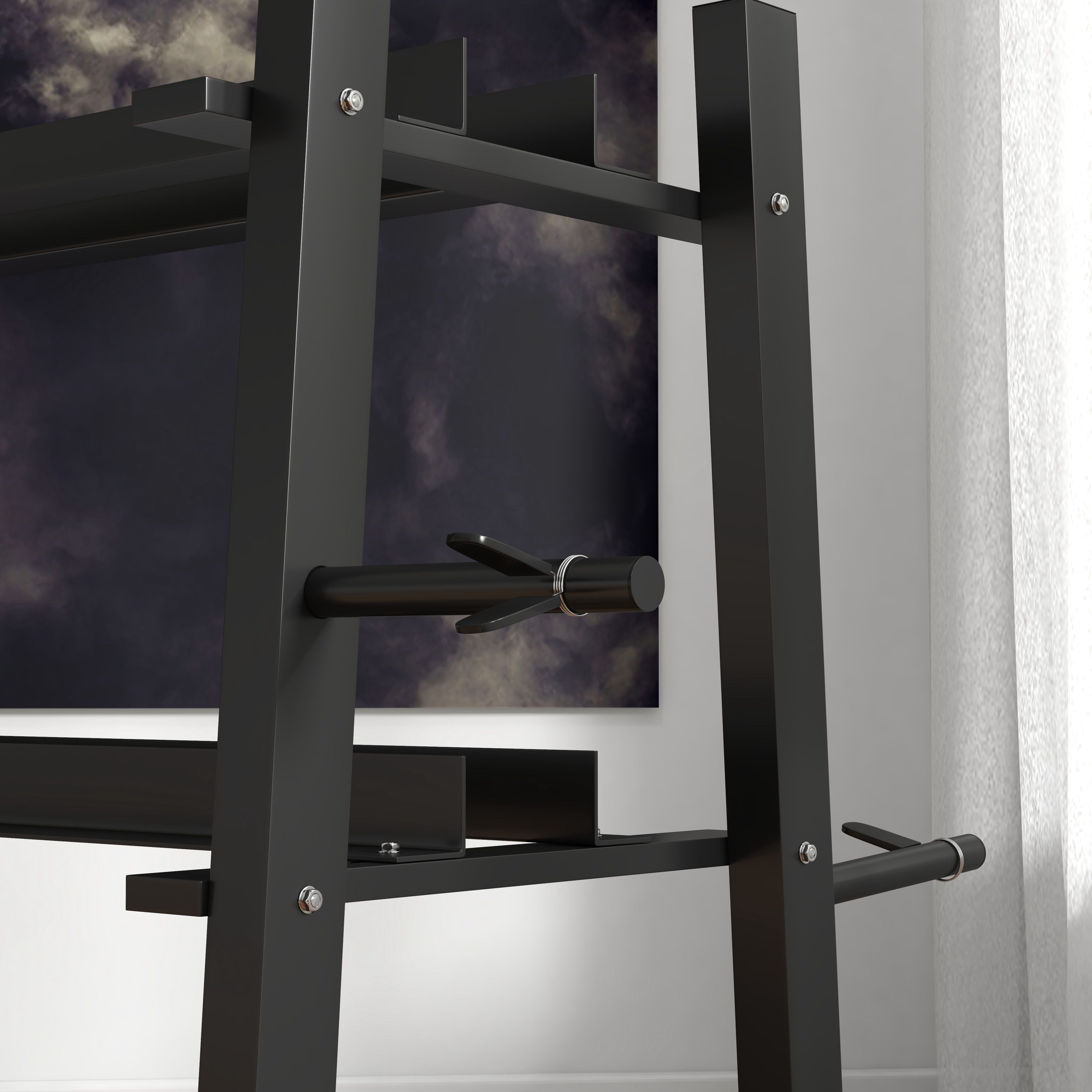 SPORTNOW Weight Rack, Dumbbell Rack with 3 Shelves, Weight Storage for Dumbbells, Kettlebells, up to 200 kg Capacity, Steel, Black, 131 x 75 x 80 cm