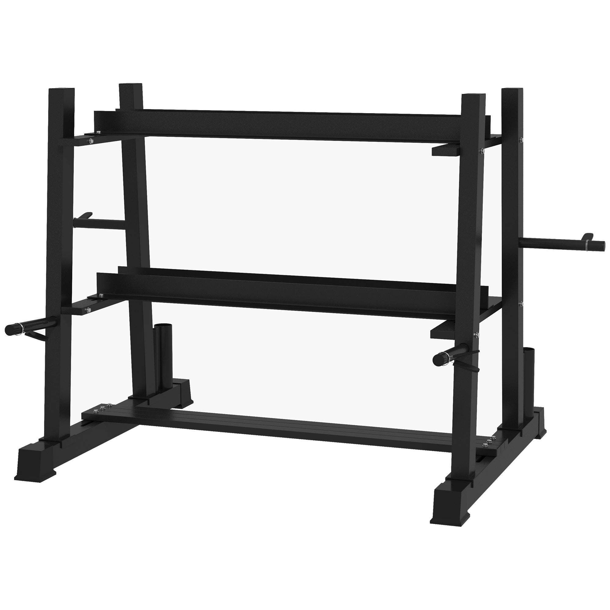 SPORTNOW Weight Rack, Dumbbell Rack with 3 Shelves, Weight Storage for Dumbbells, Kettlebells, up to 200 kg Capacity, Steel, Black, 131 x 75 x 80 cm