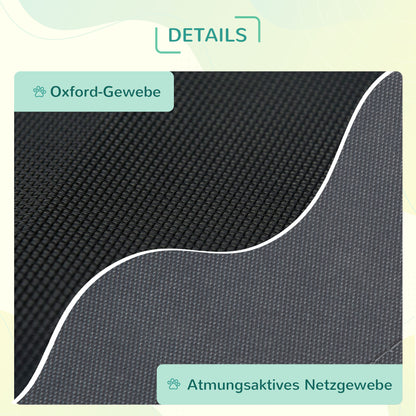 Elevated Dog Bed with Canopy, Pet Bed, Outdoor Dog Lounger with Roof, Breathable, Taft Fabric for Camping Gray 92 x 76 x 90 cm