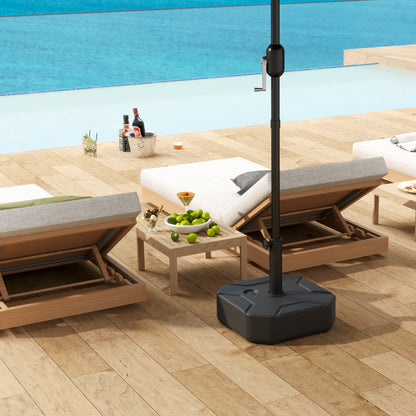 fillable umbrella stand up to 25 kg, Square umbrella holder, Umbrella weight, Stand for umbrella 38/48mm pole diameter, for balcony, terrace, garden, Black