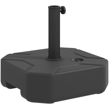 fillable umbrella stand up to 25 kg, Square umbrella holder, Umbrella weight, Stand for umbrella 38/48mm pole diameter, for balcony, terrace, garden, Black