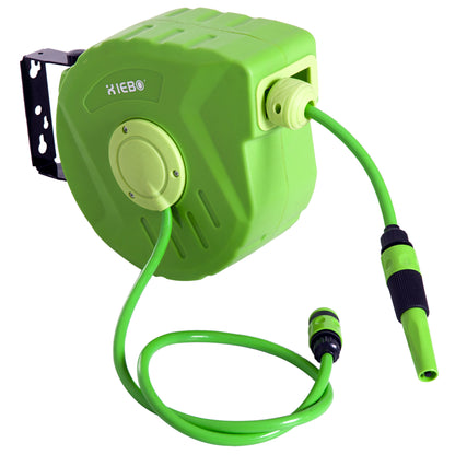 Hose Reel 10+1m Hose Reel Automatic Swivel Air Pressure Garden 180° Swivel Air Hose Green