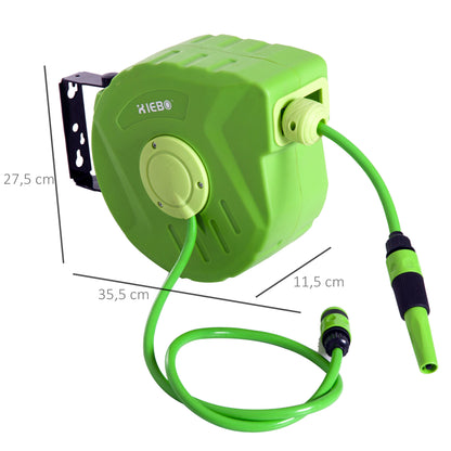Hose Reel 10+1m Hose Reel Automatic Swivel Air Pressure Garden 180° Swivel Air Hose Green