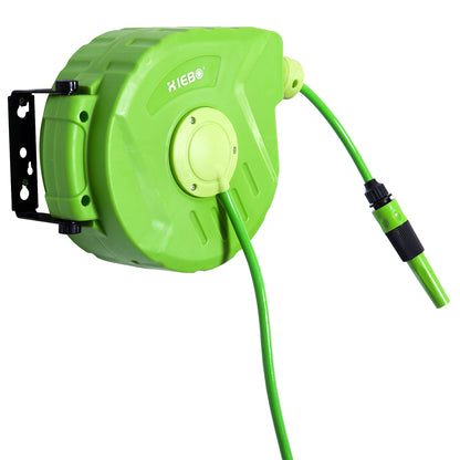 Hose Reel 10+1m Hose Reel Automatic Swivel Air Pressure Garden 180° Swivel Air Hose Green