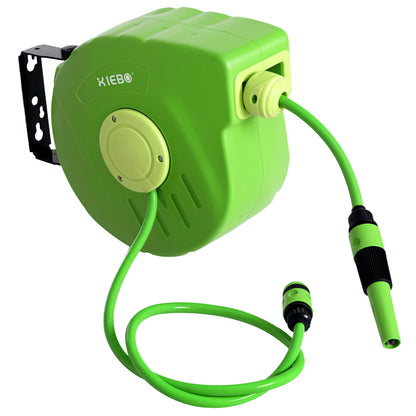 Hose Reel 10+1m Hose Reel Automatic Swivel Air Pressure Garden 180° Swivel Air Hose Green
