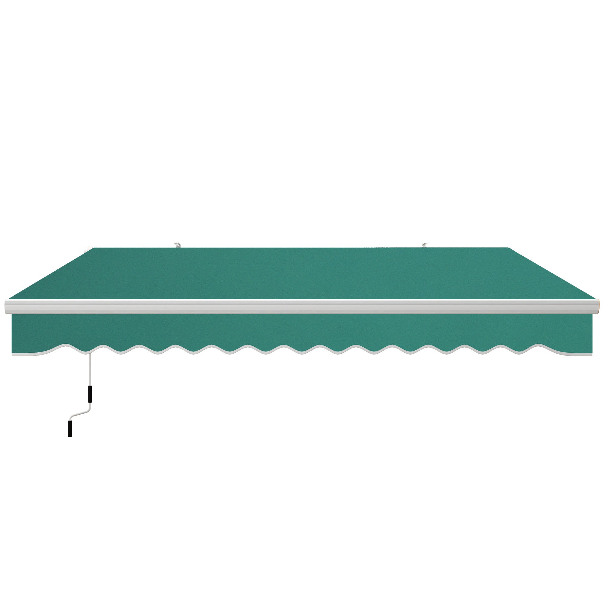 Manual Retractable Awning 395x245 cm Balcony Awning with Waterproof and Anti-UV Metal Crank Outdoor Roll-up Awning for Garden Terrace Windows Green