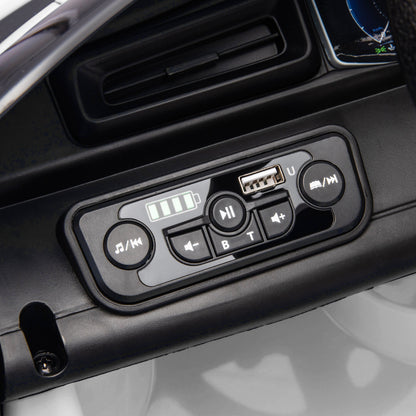 Licensed Maserati MC20 Electric Kids Car 12V with 2.4G Remote Control, Smooth Start, LED Lights, Music and Horn, Spring Suspension, 3-6 Years, White