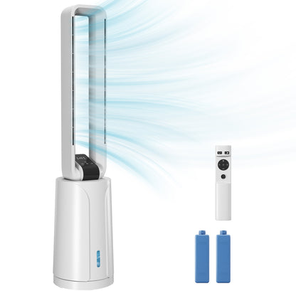 3-in-1 Portable Evaporative Air Cooler — Humidifier & Fan, 2 Ice Packs, 1.7 L Tank, 15-Hour Timer, 70° Oscillation, Remote, White