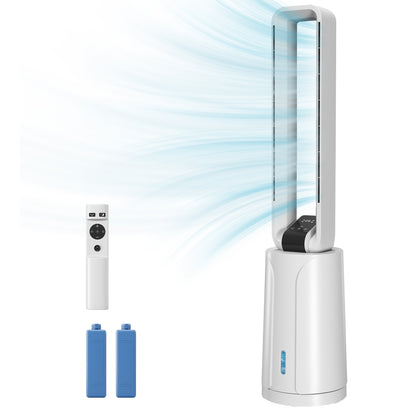 3-in-1 Portable Evaporative Air Cooler — Humidifier & Fan, 2 Ice Packs, 1.7 L Tank, 15-Hour Timer, 70° Oscillation, Remote, White