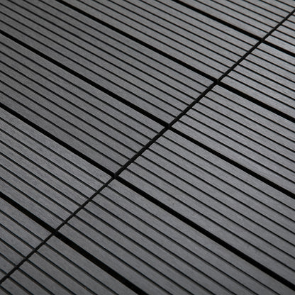 11-Piece Set Exterior Tiles 30x30 cm 1 sqm Outdoor Garden Flooring Non-Slip and Weather Resistant Easy Installation for Garden Terrace Balcony Gray