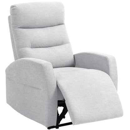 Recliner Chair, TV Chair with Reclining Function, Padded TV Chair with Footrest, Linen-Look Lounge Chair for Living Room, Bedroom up to 150 kg, Light Grey