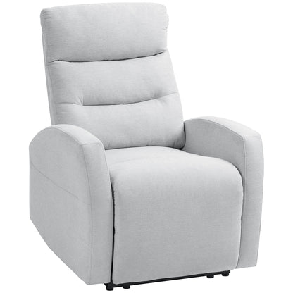 Recliner Chair, TV Chair with Reclining Function, Padded TV Chair with Footrest, Linen-Look Lounge Chair for Living Room, Bedroom up to 150 kg, Light Grey